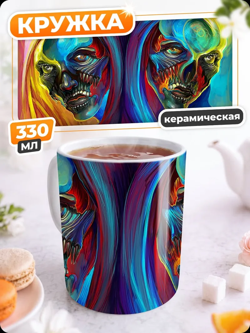 Кружка керамическая Двойное лицо арт