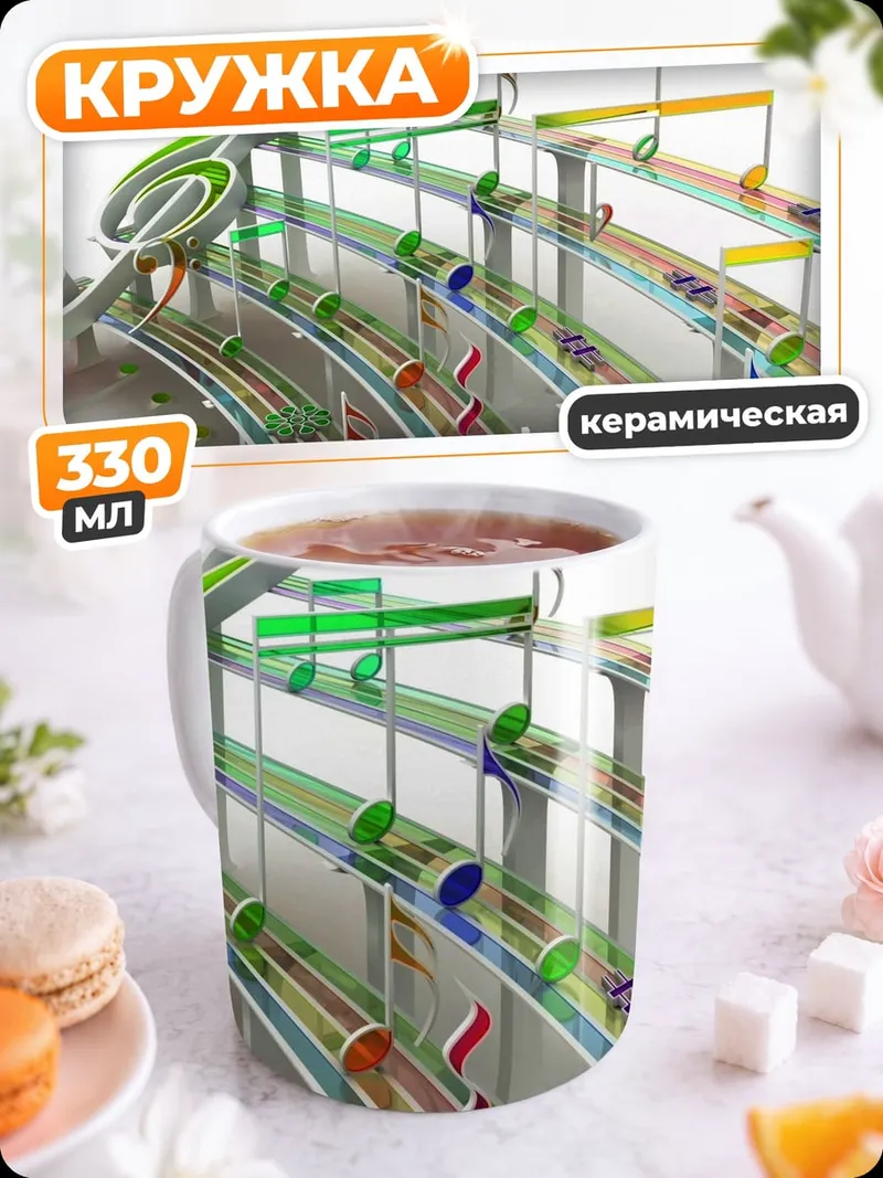 Кружка керамическая Музыкальная дорога