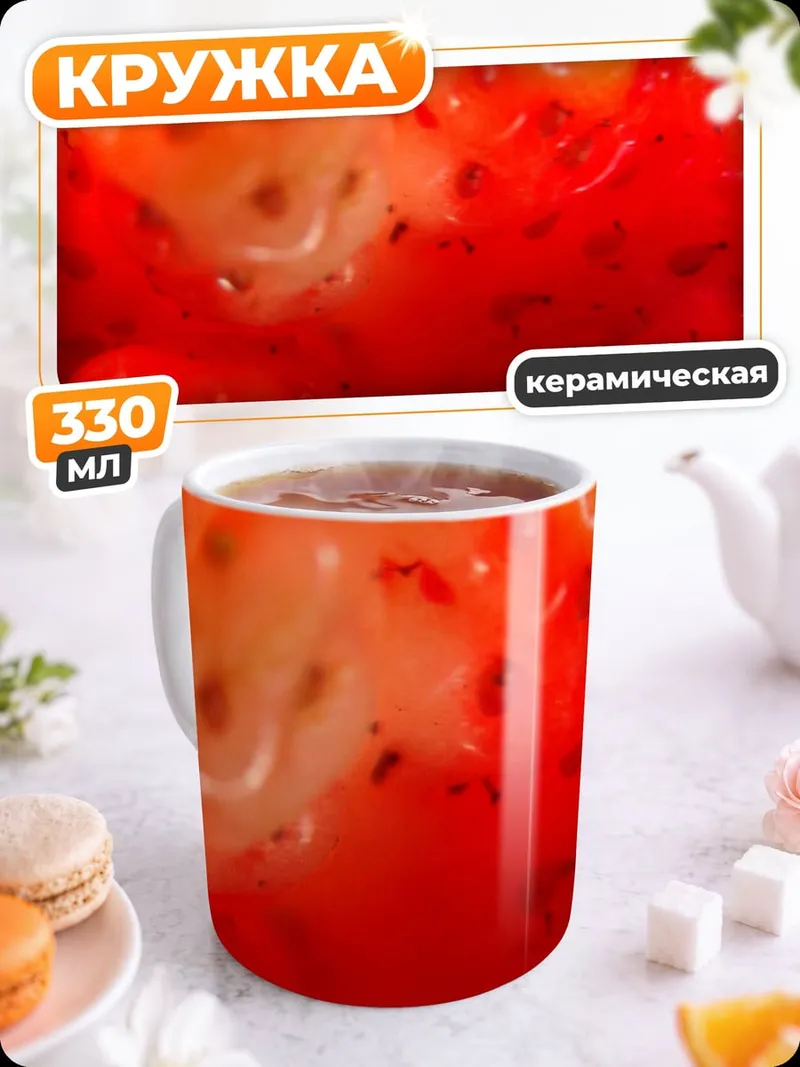 Кружка керамическая сочные клубники