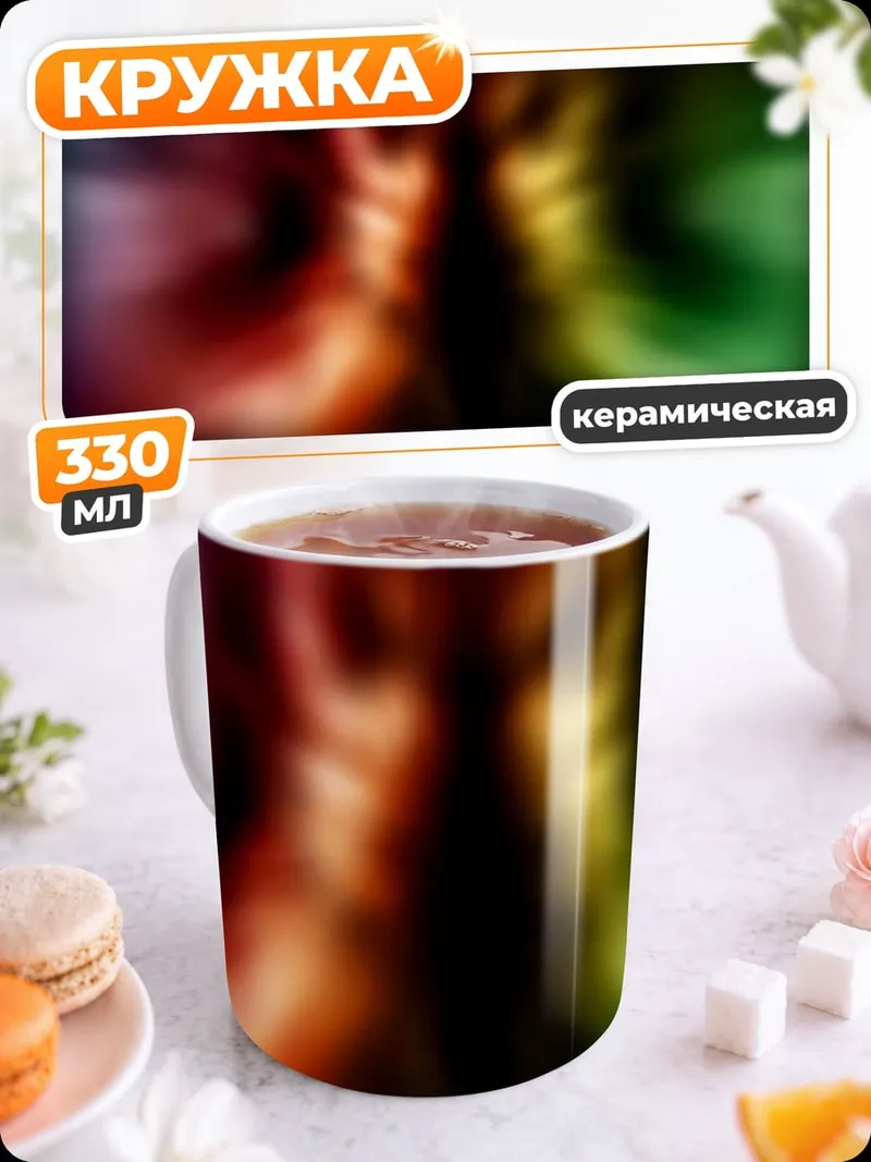 Кружка керамическая Цветные взрывы света