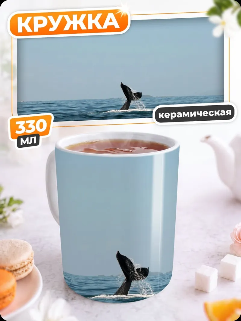 Кружка керамическая Хвост кита