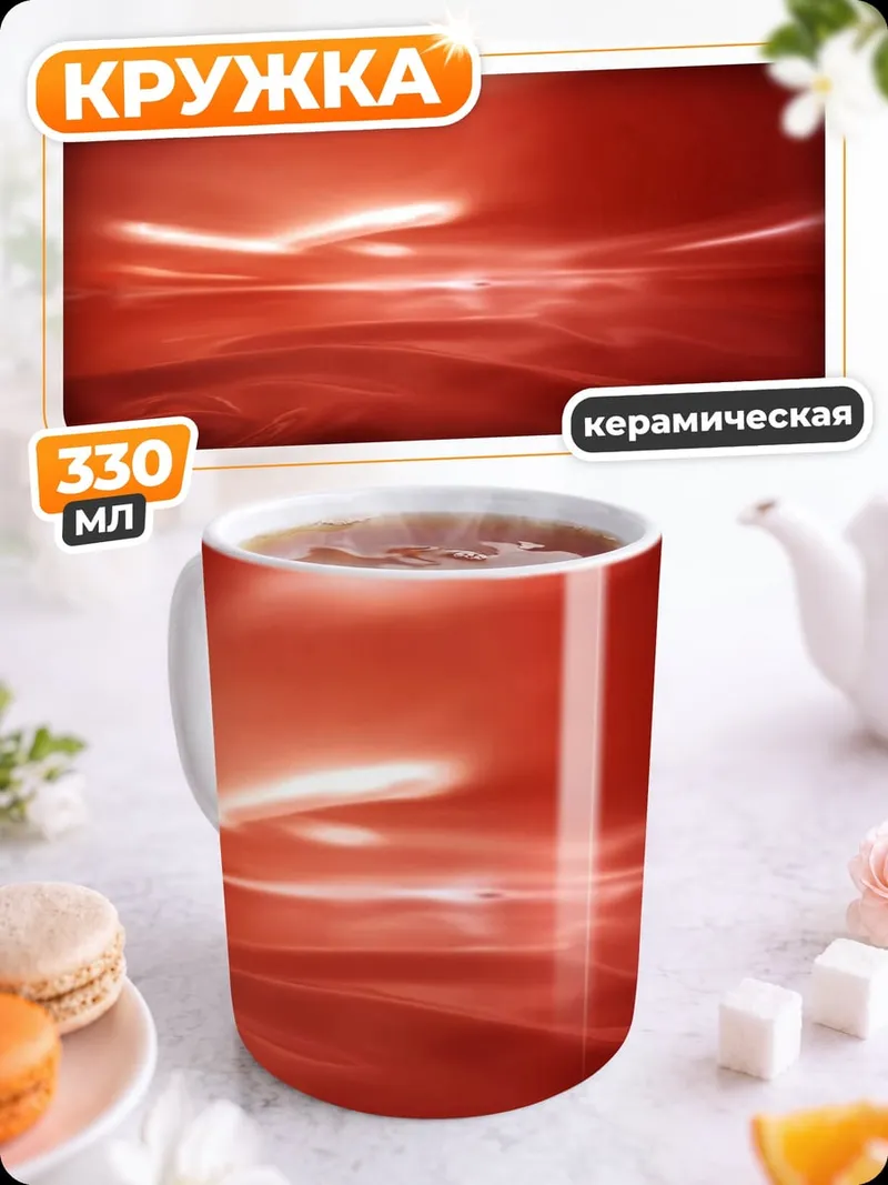 Кружка керамическая Красная абстракция