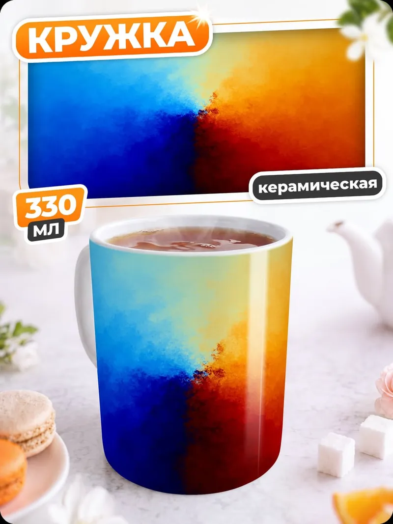 Кружка керамическая Цветовой вихрь