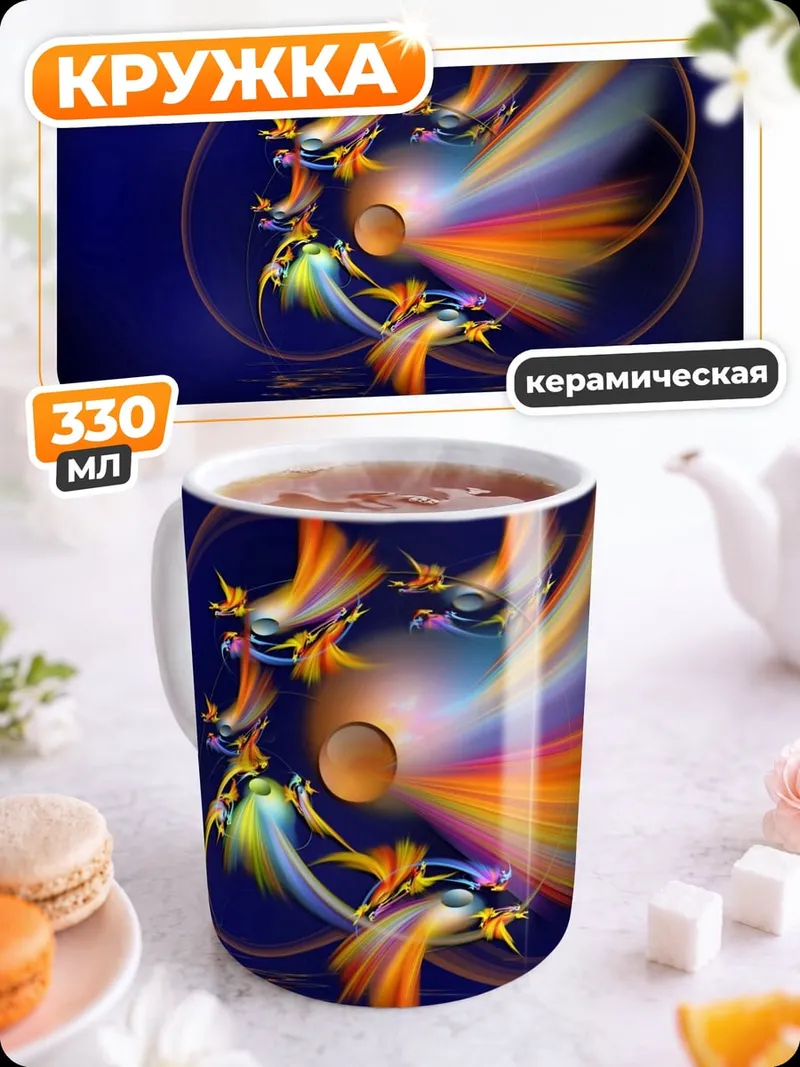 Кружка керамическая Абстрактный Вихрь Цветов