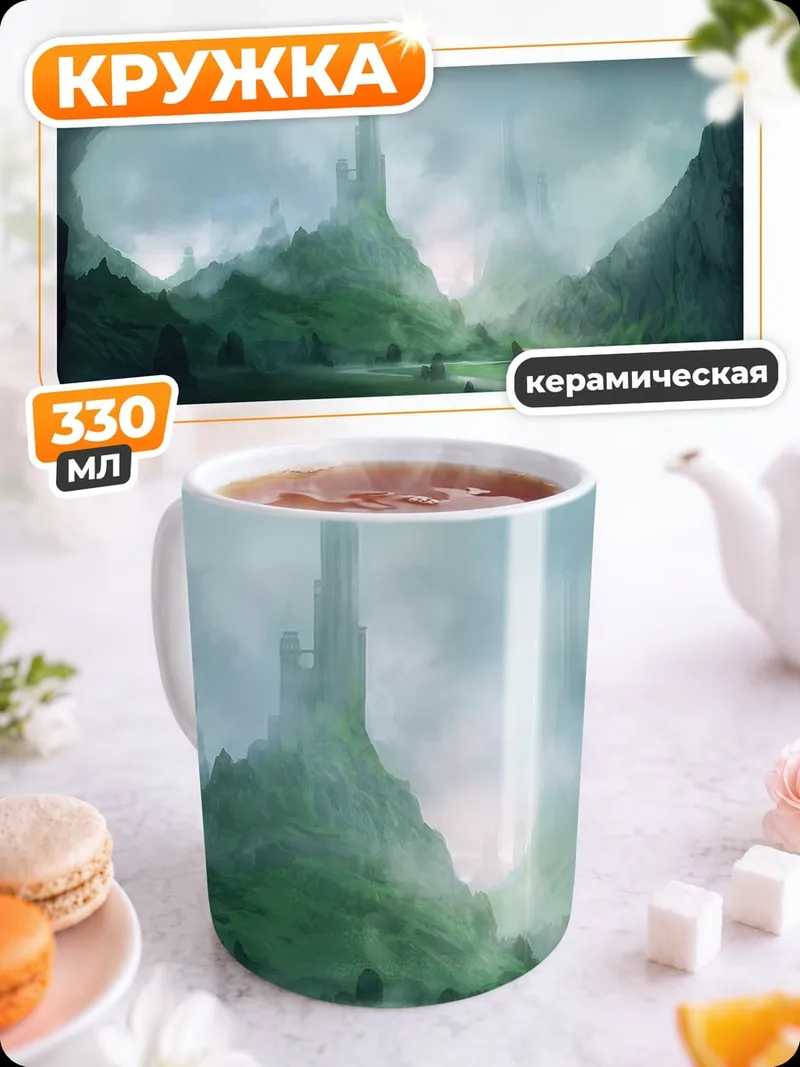 Кружка керамическая Фэнтезийная башня