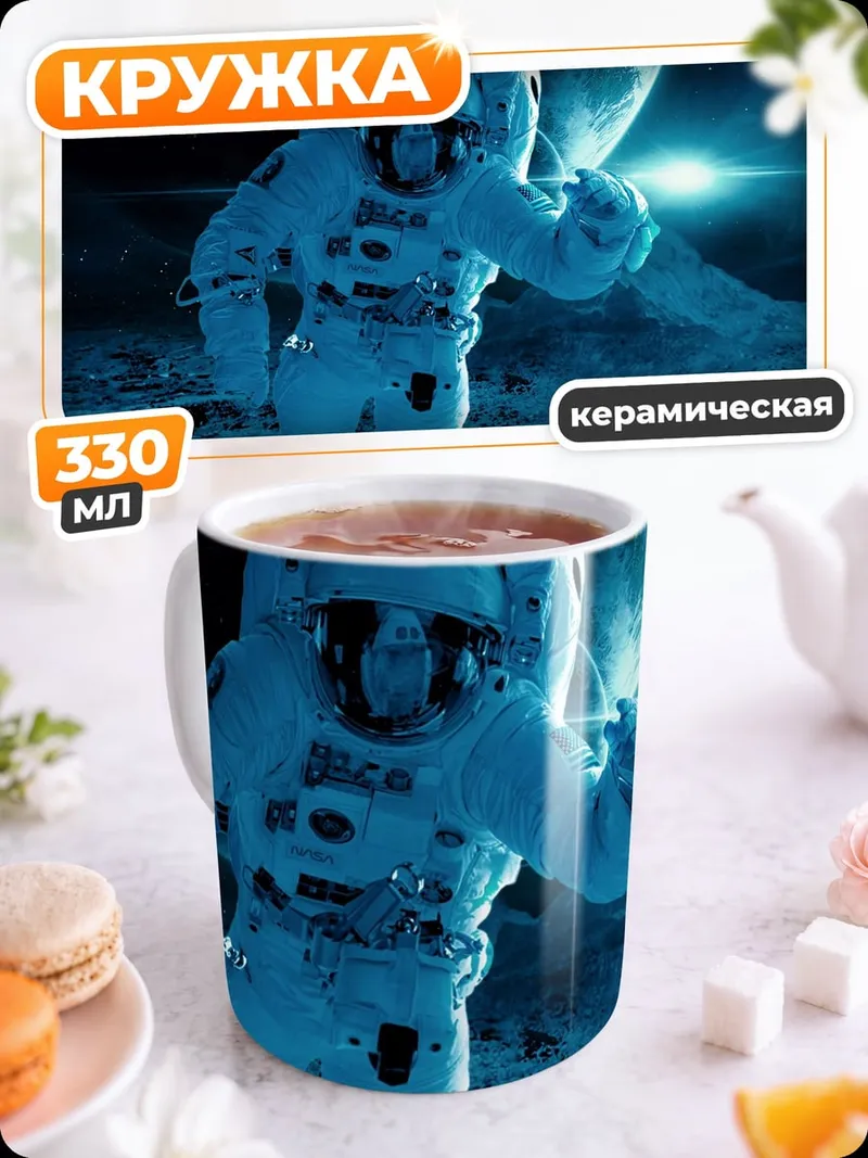 Кружка керамическая Астронавт в космосе