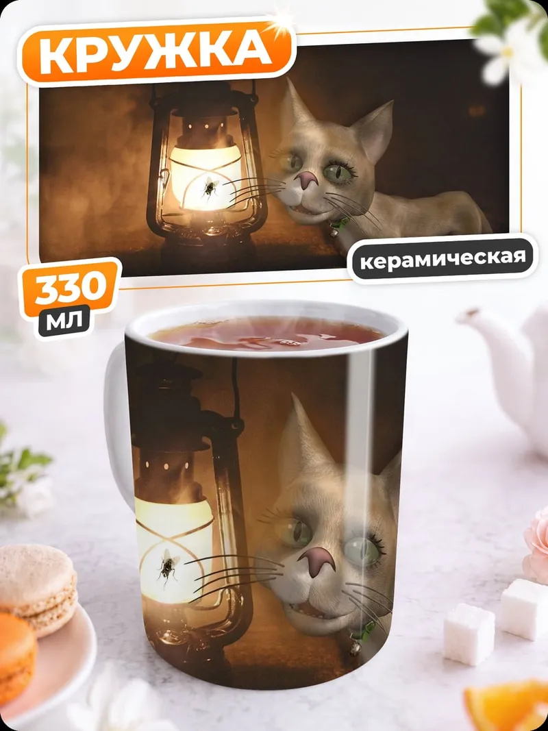 Кружка керамическая Странный кот