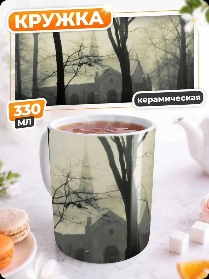 Кружка керамическая Туманная церковь