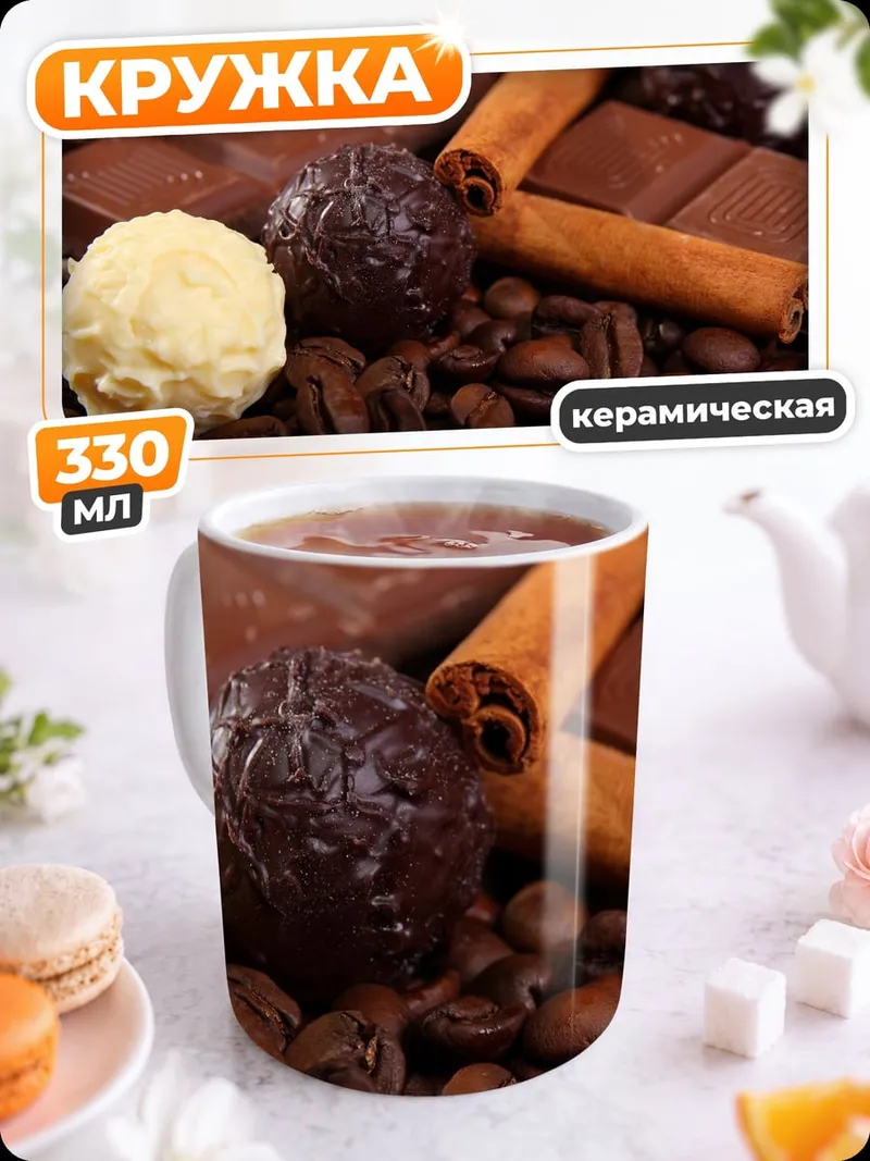 Кружка керамическая Шоколад и кофе