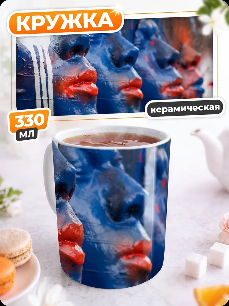 Кружка керамическая Расписные маски