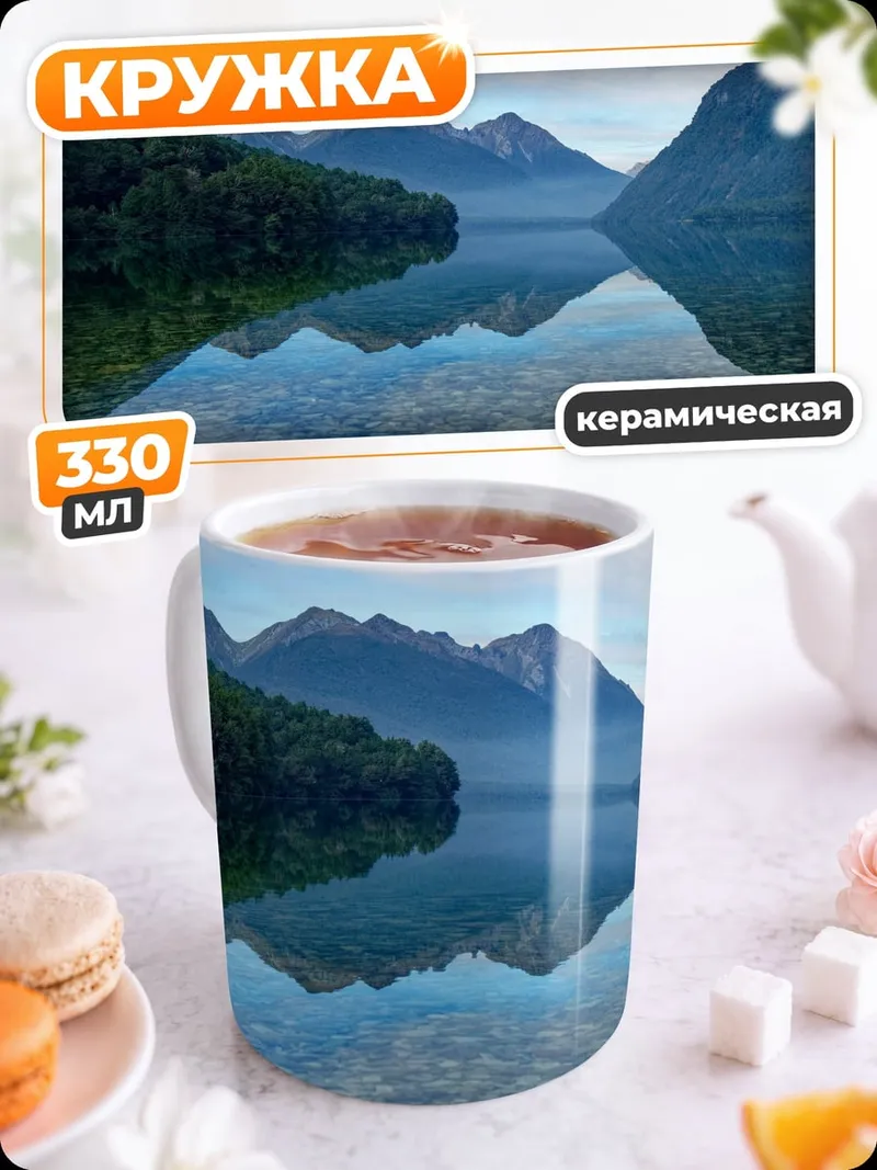 Кружка керамическая горное озеро
