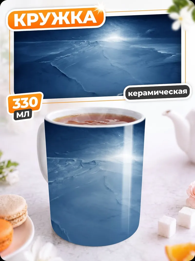 Кружка керамическая Синее космическое сияние