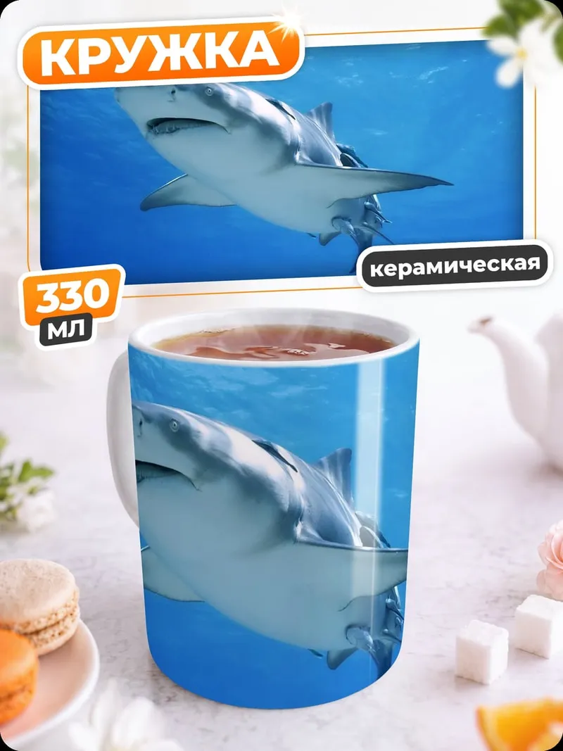 Кружка керамическая Акула под водой