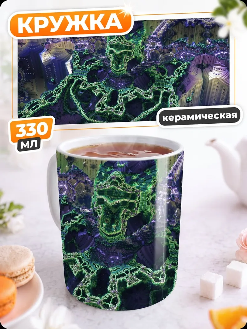 Кружка керамическая фрактальный мир