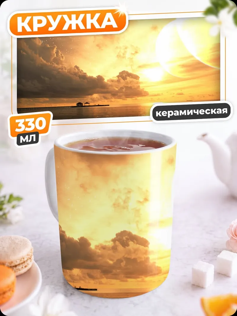 Кружка керамическая Закат на море