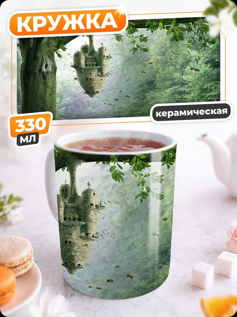 Кружка керамическая Домик на дереве