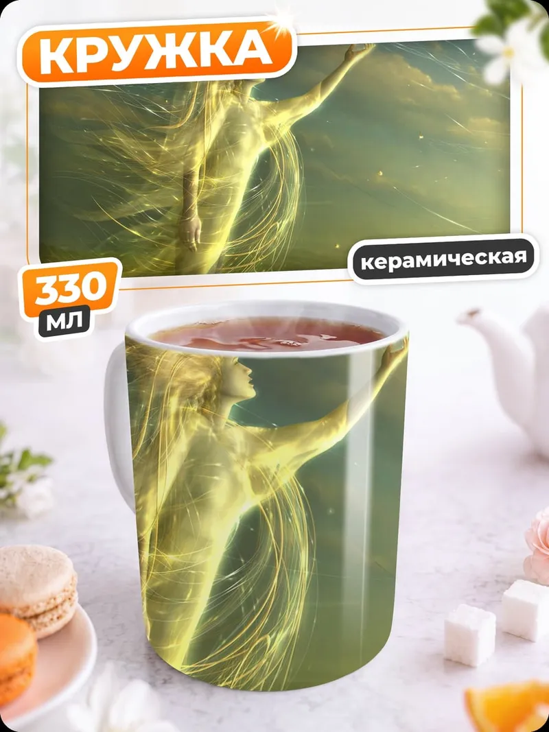 Кружка керамическая Золотое сияние света