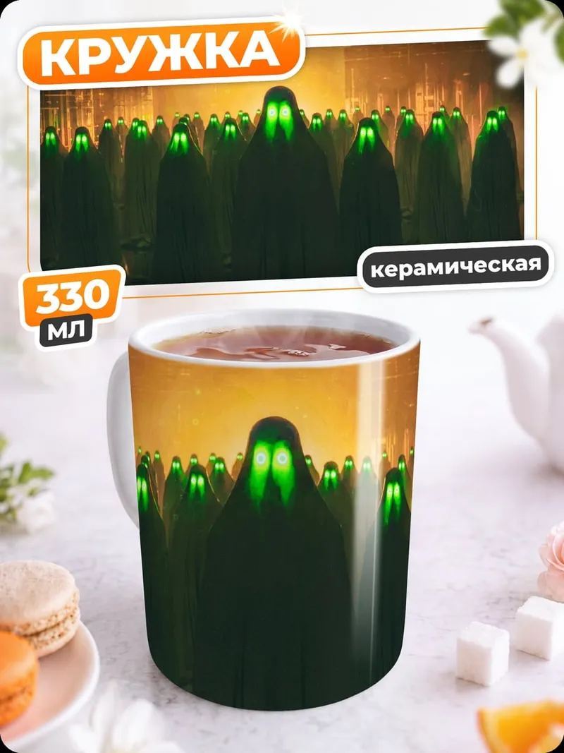 Кружка керамическая зеленые призраки