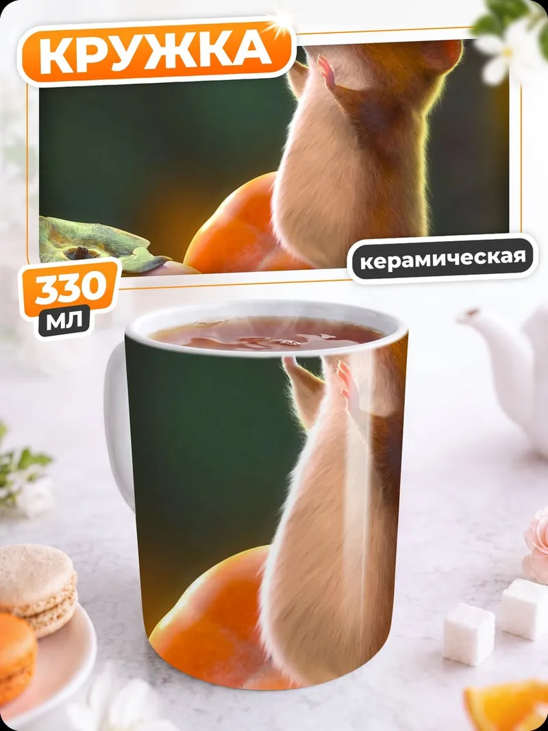 Кружка керамическая Мышь и хурма