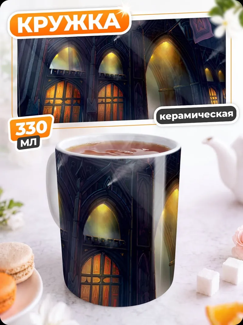 Кружка керамическая Мрачный замок