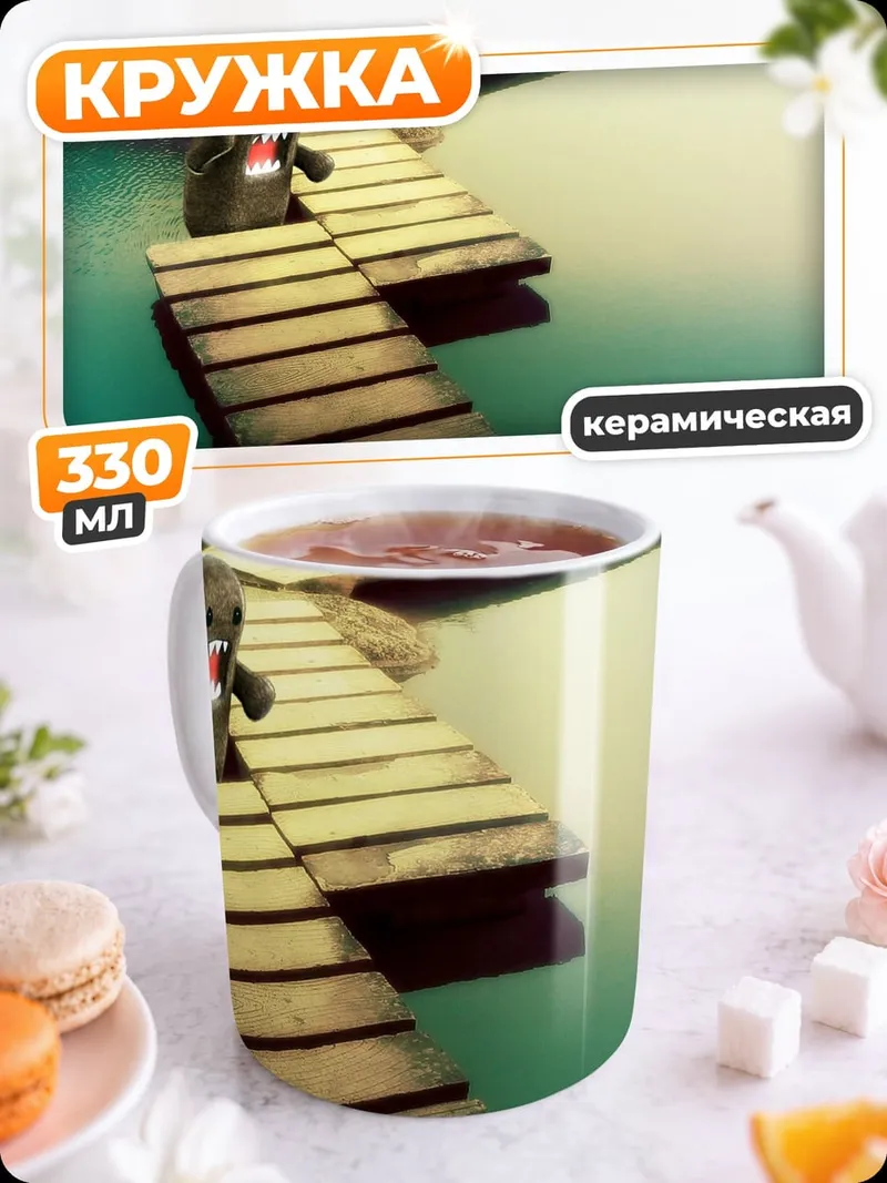 Кружка керамическая домо кун мост