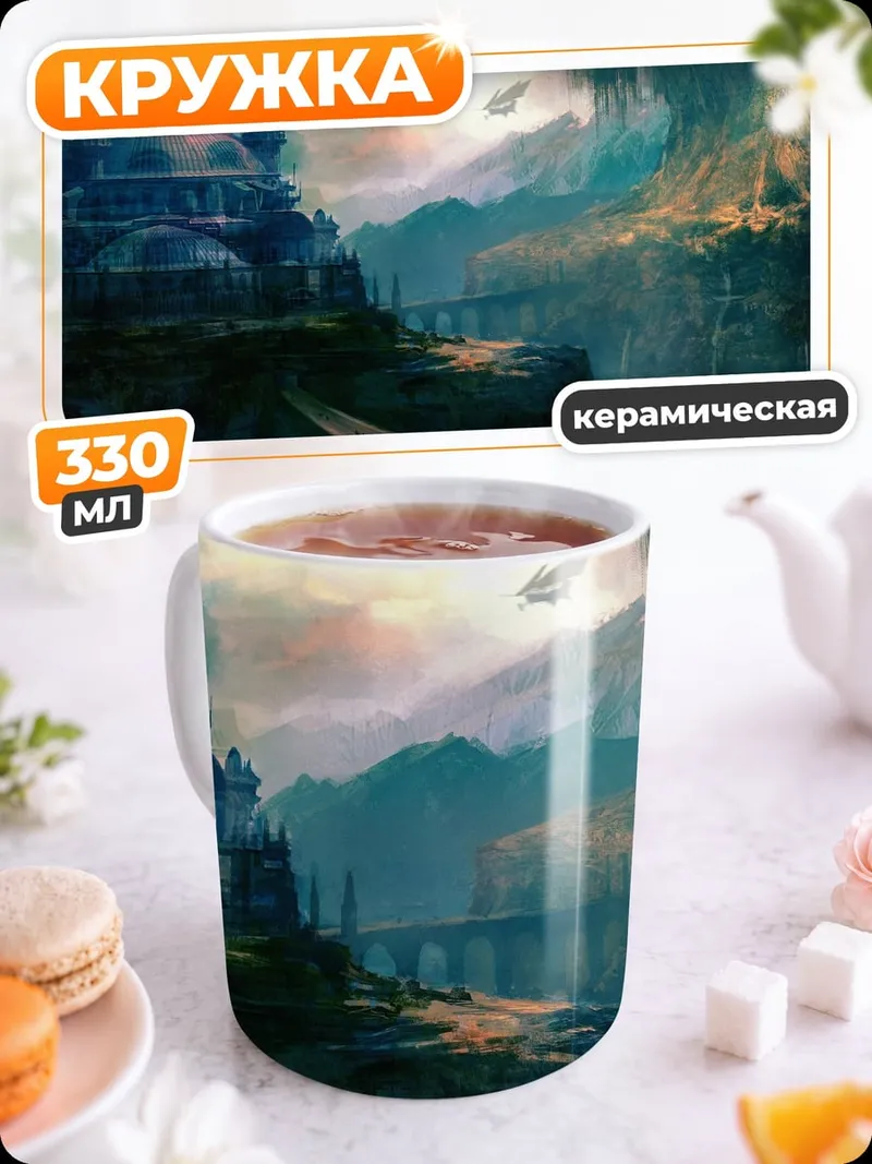 Кружка керамическая фэнтези замок