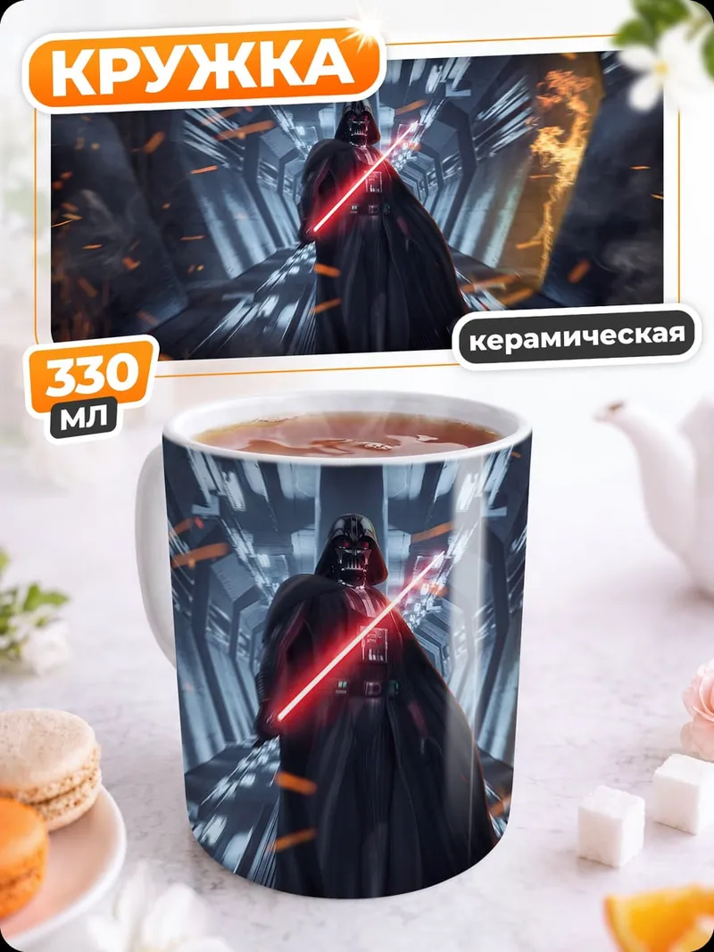 Кружка керамическая Дарт Вейдер с мечом