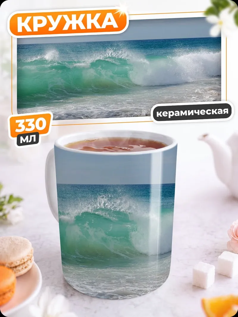 Кружка керамическая Морская волна