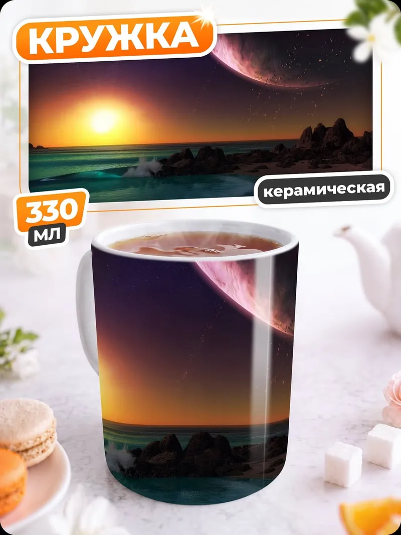 Кружка керамическая Фантастический пляжный закат