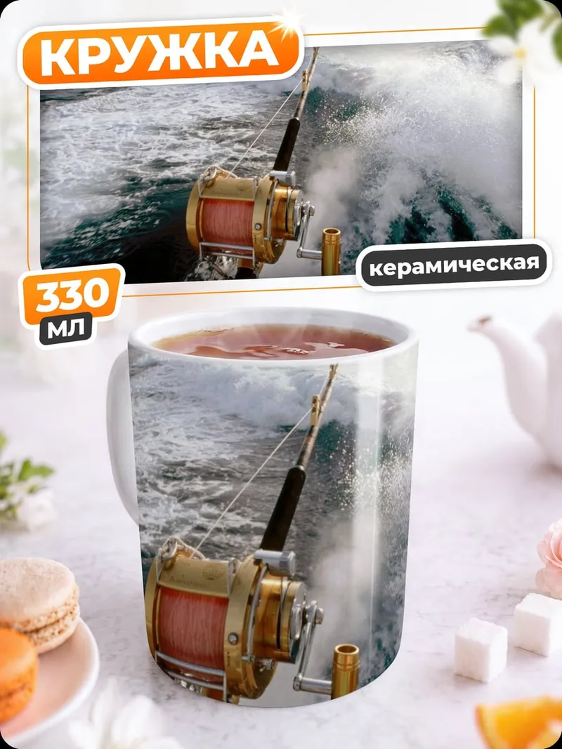 Кружка керамическая Рыбалка в открытом море