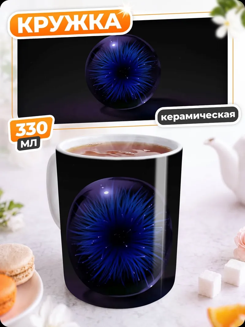 Кружка керамическая Синий космический глаз