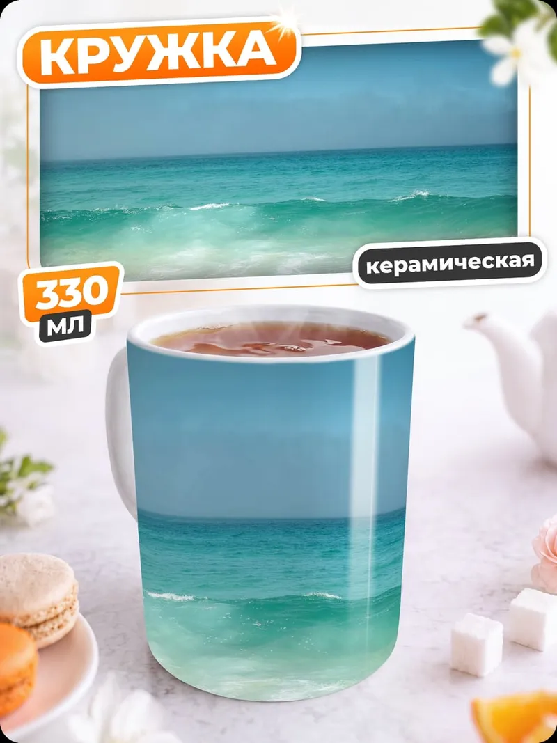 Кружка керамическая Пляж и море