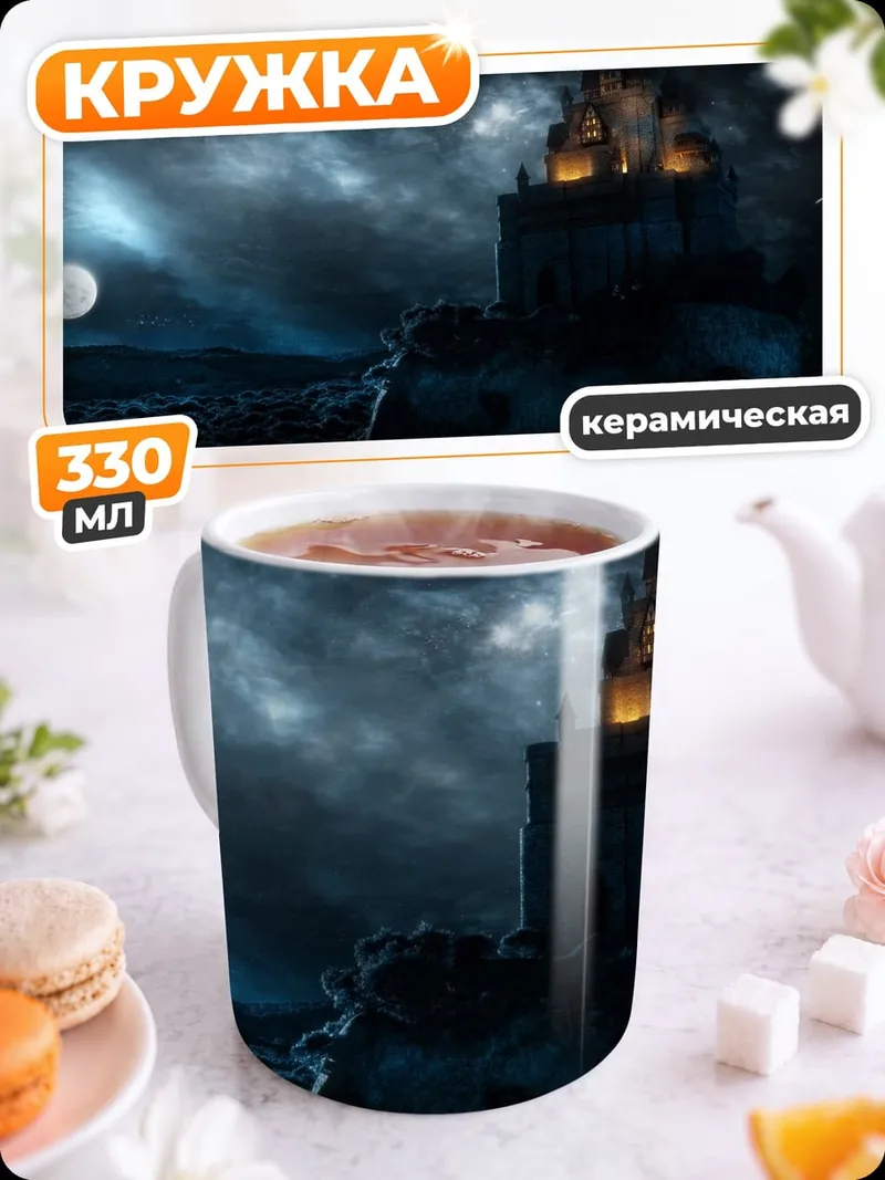 Кружка керамическая замок в бурю