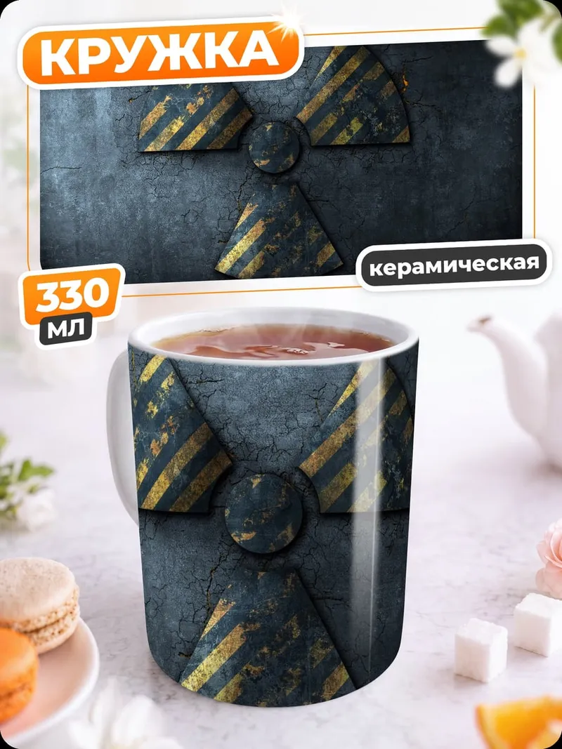 Кружка керамическая Радиационная опасность