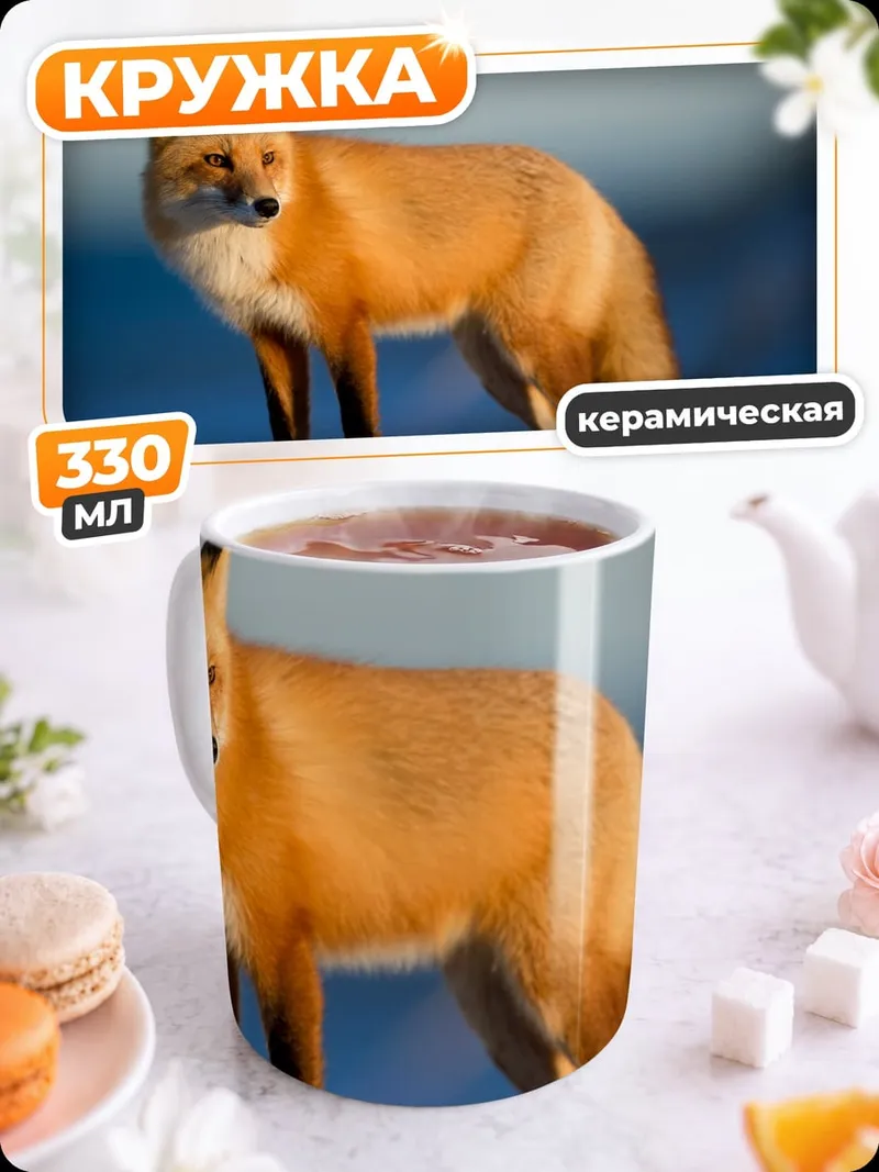 Кружка керамическая Рыжий лис