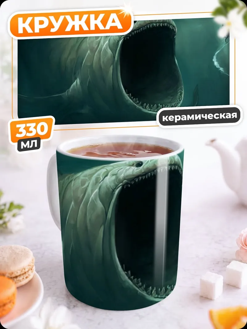 Кружка керамическая Морское чудовище