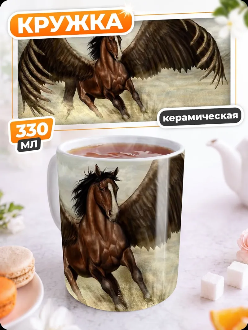 Кружка керамическая Крылатый конь Пегас