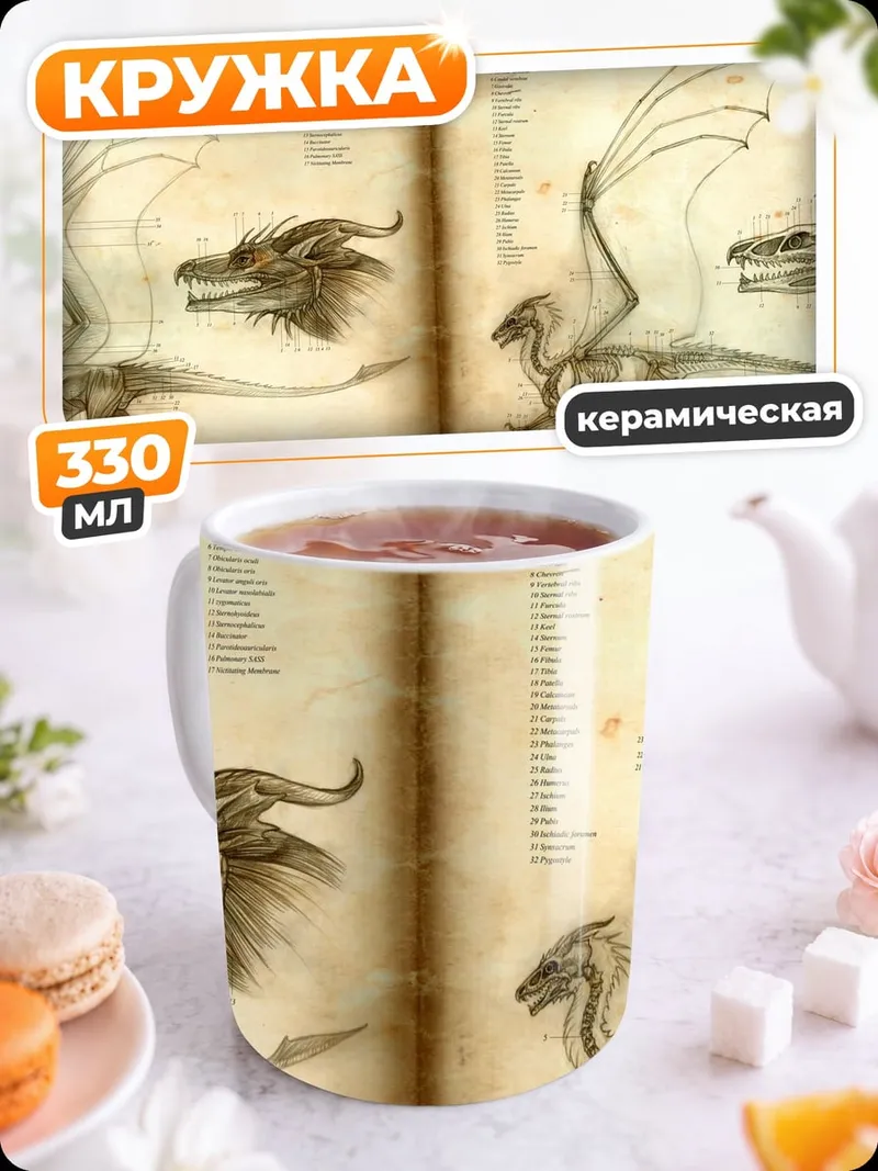 Кружка керамическая Анатомия дракона