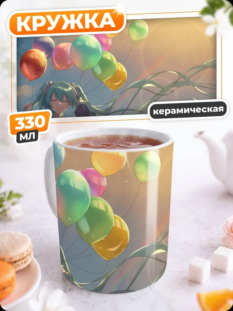 Кружка керамическая Мику с шариками