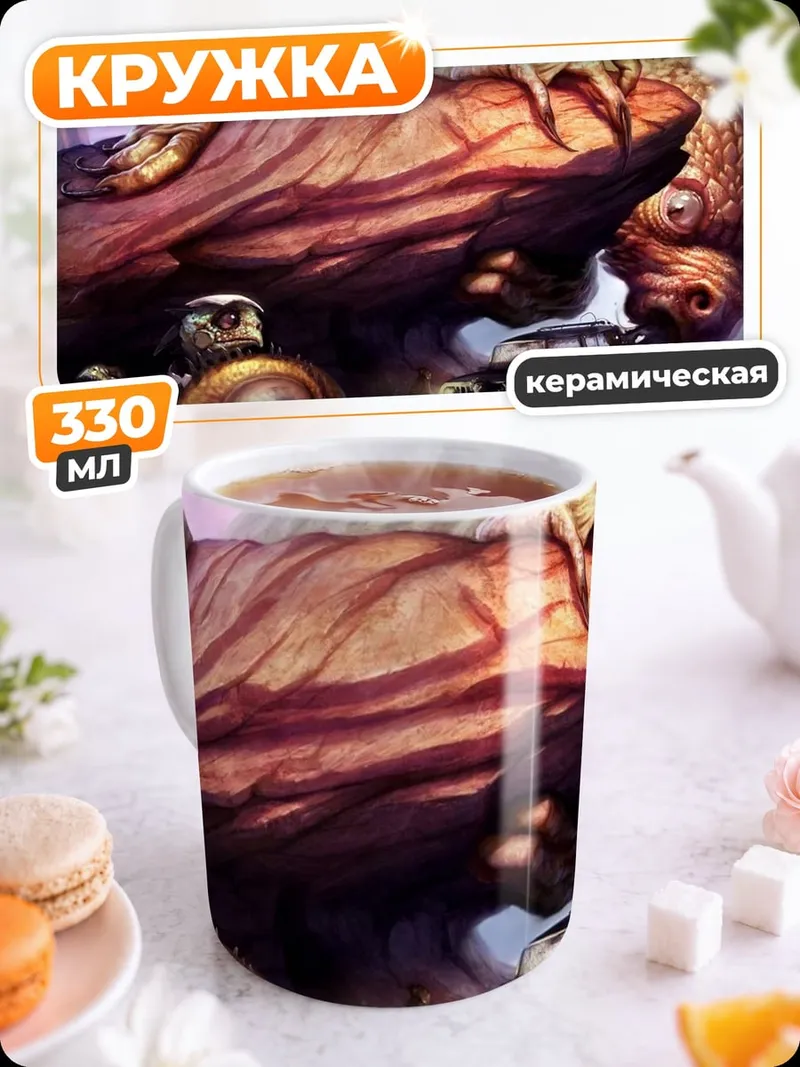 Кружка керамическая фэнтези дракон