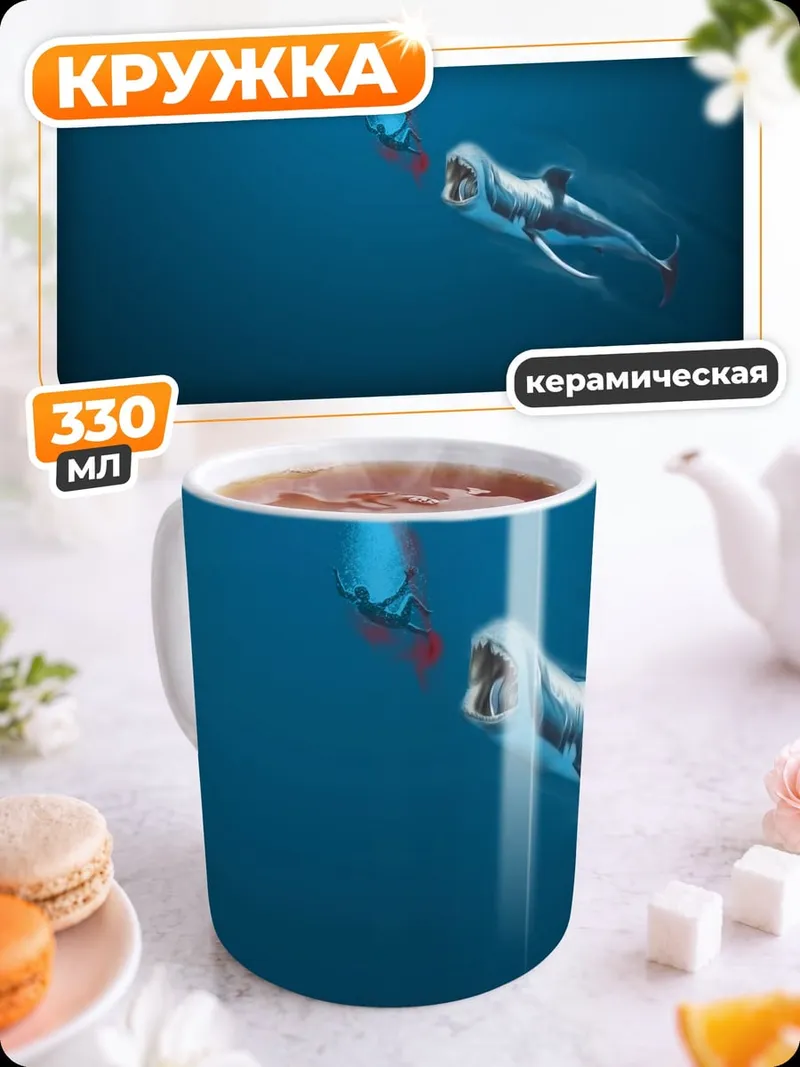 Кружка керамическая подводная встреча