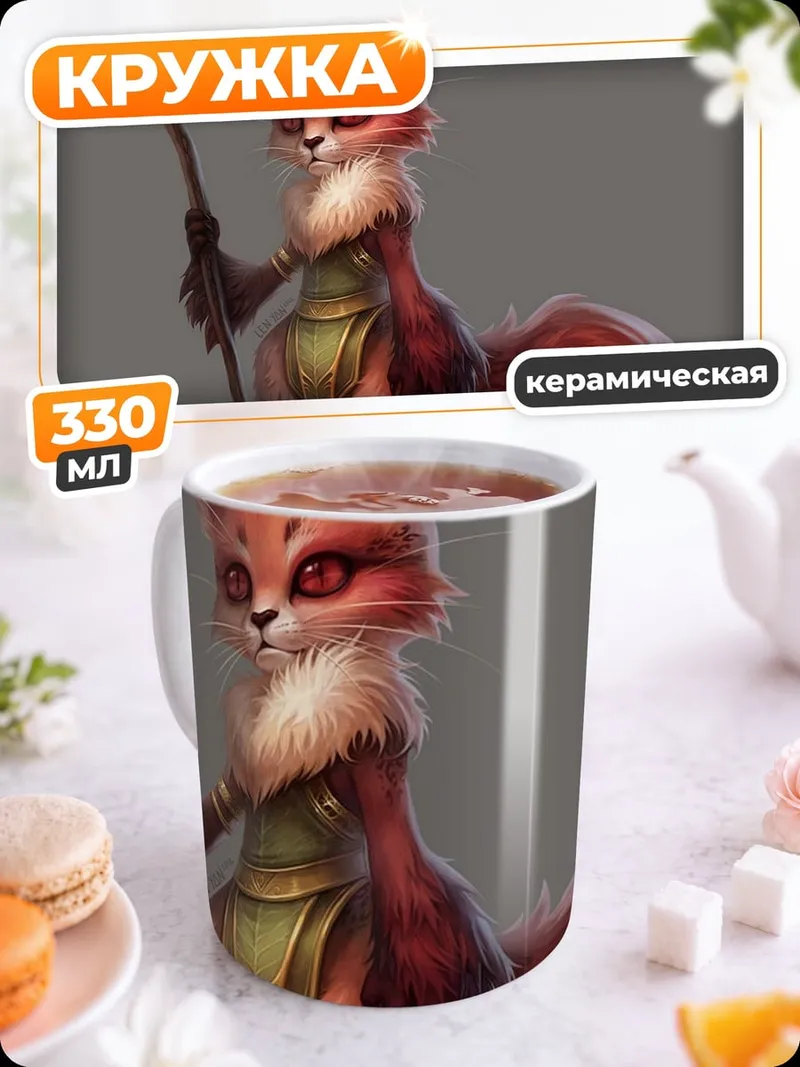 Кружка керамическая Лисенок-шаман