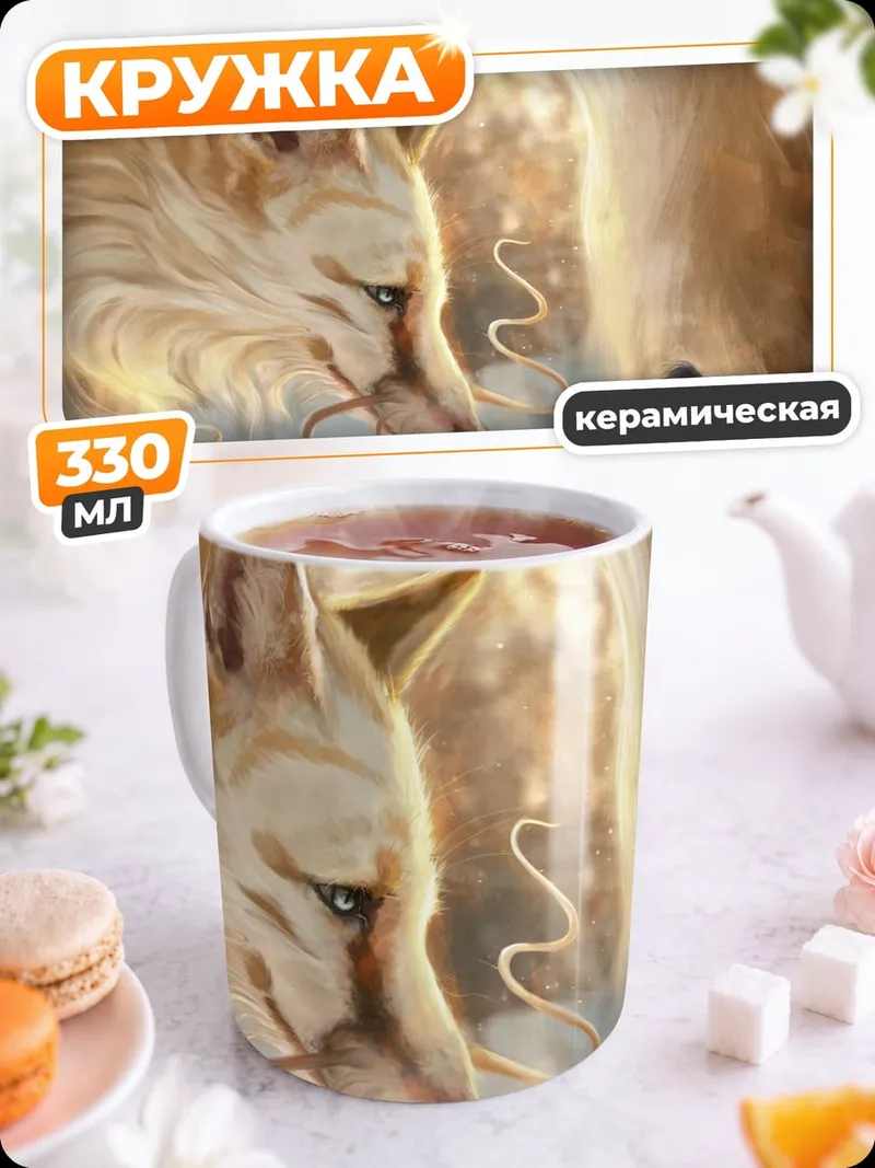 Кружка керамическая Лиса и человек