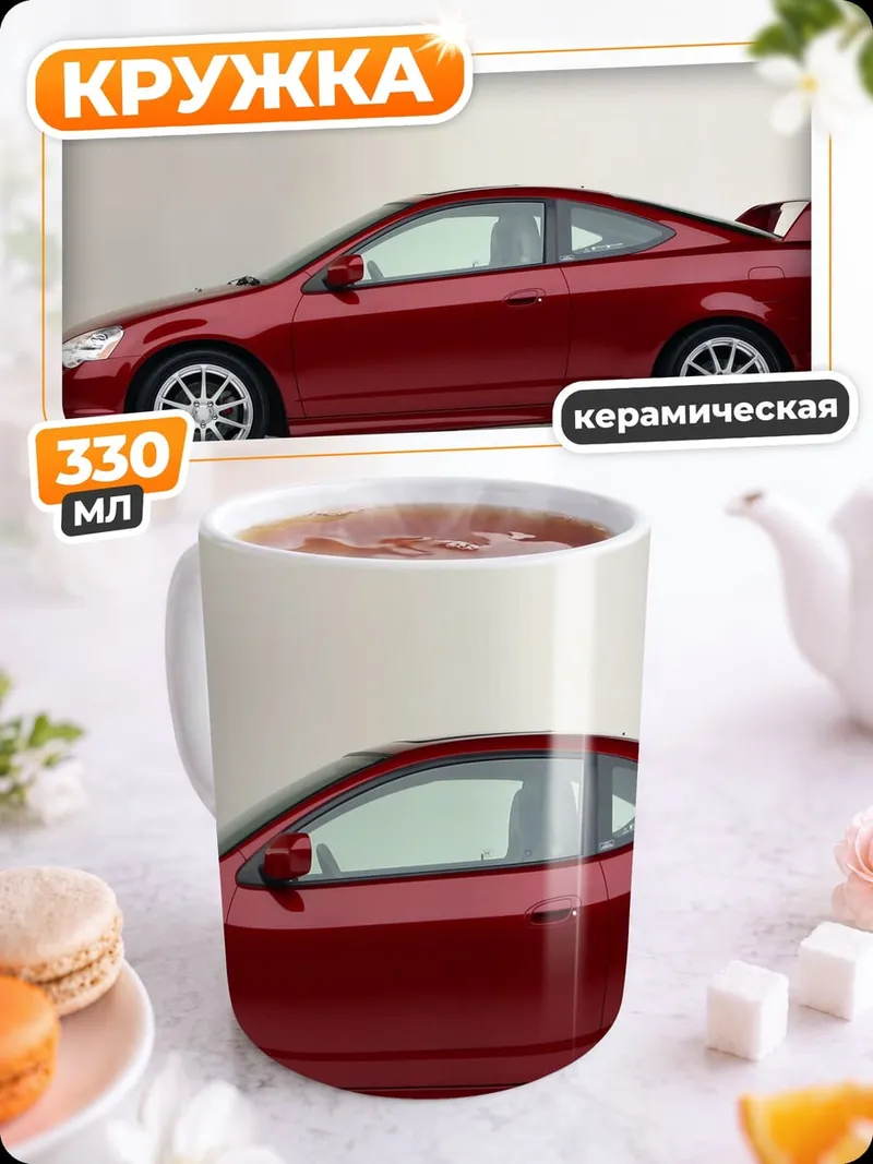 Кружка керамическая красный спорткар