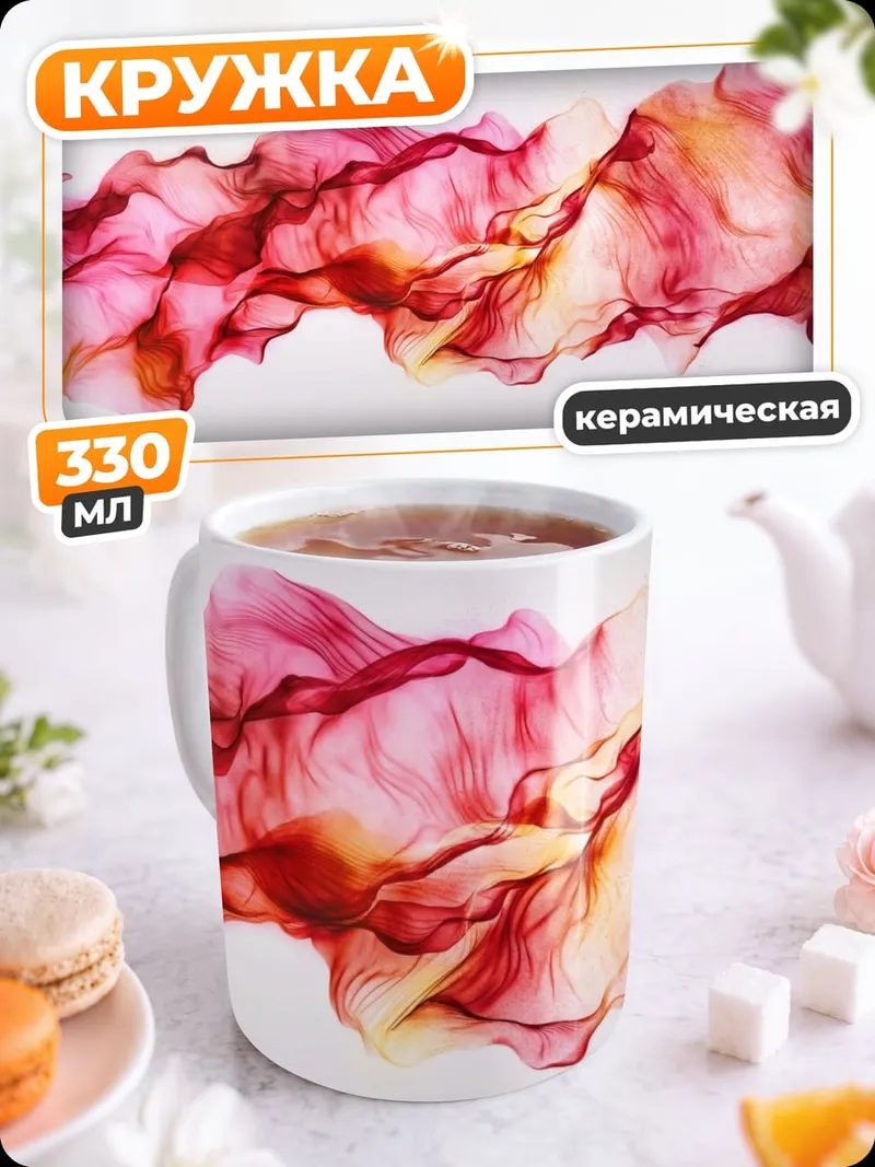 Кружка керамическая Розовый поток