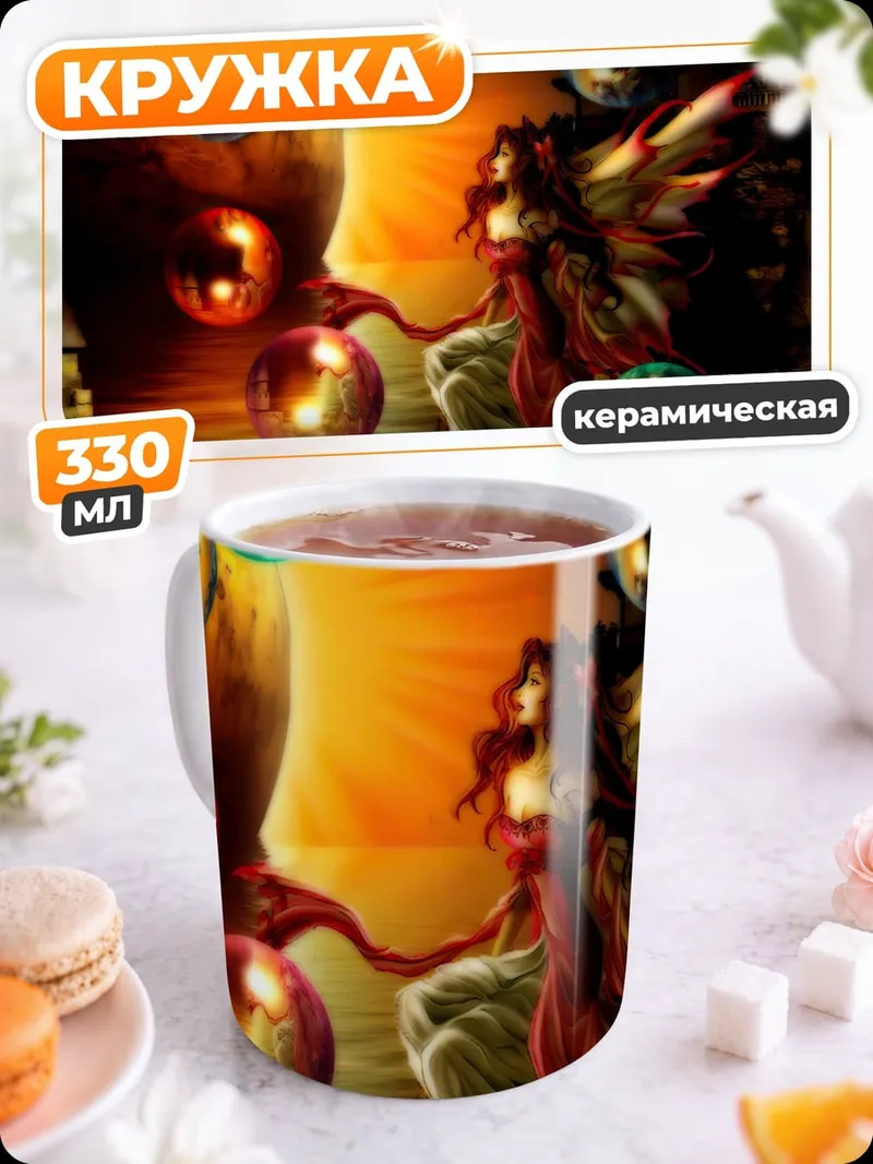 Кружка керамическая Фея с шарами
