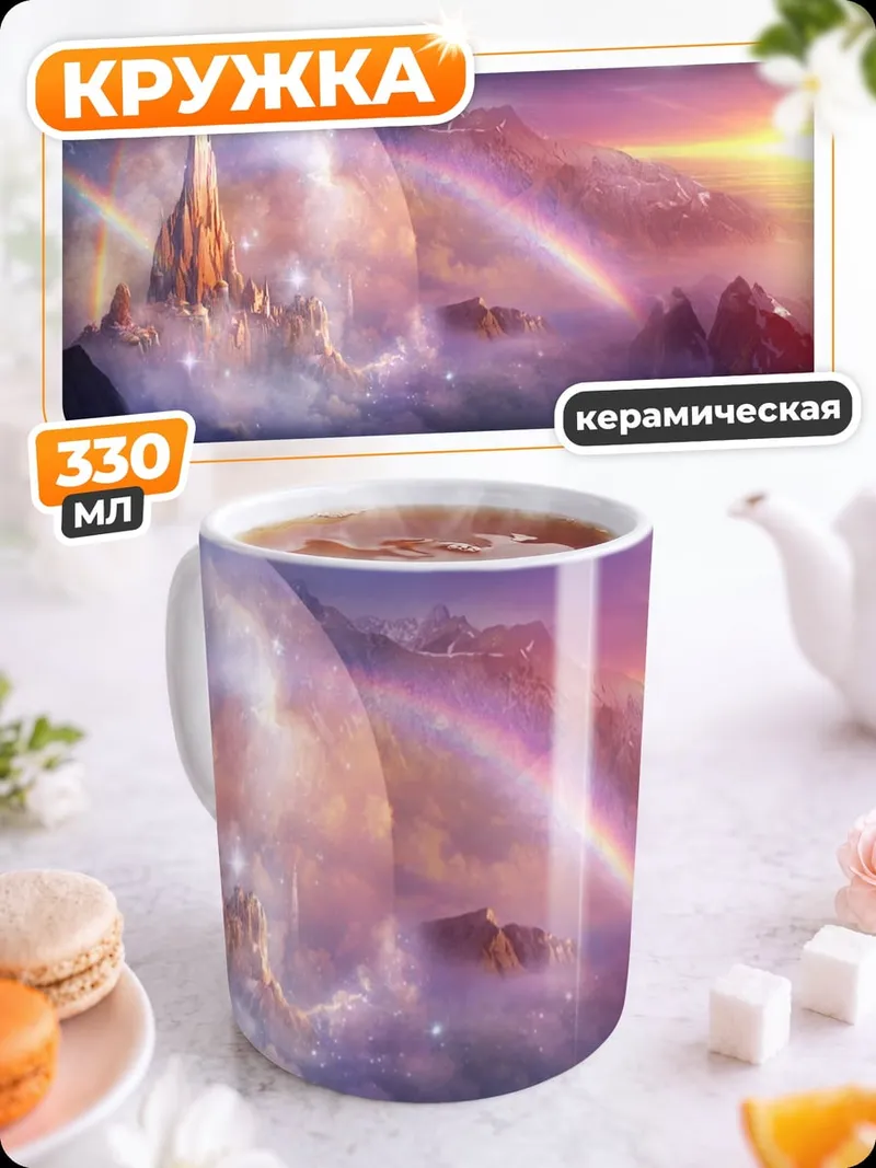 Кружка керамическая Небесный замок