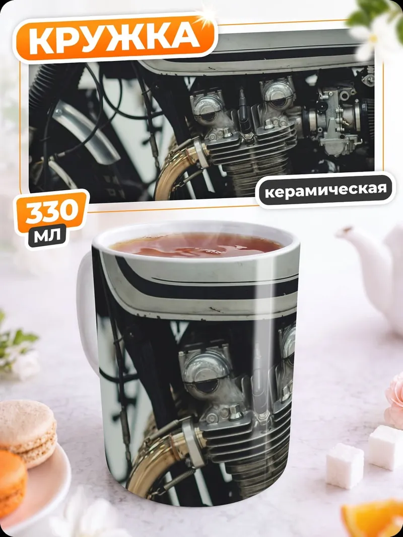 Кружка керамическая Классический мотоцикл