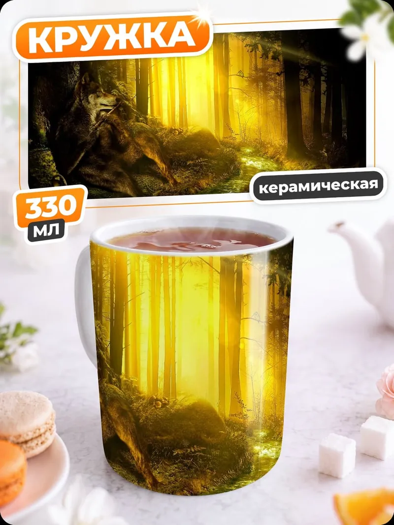 Кружка керамическая Золотой лес
