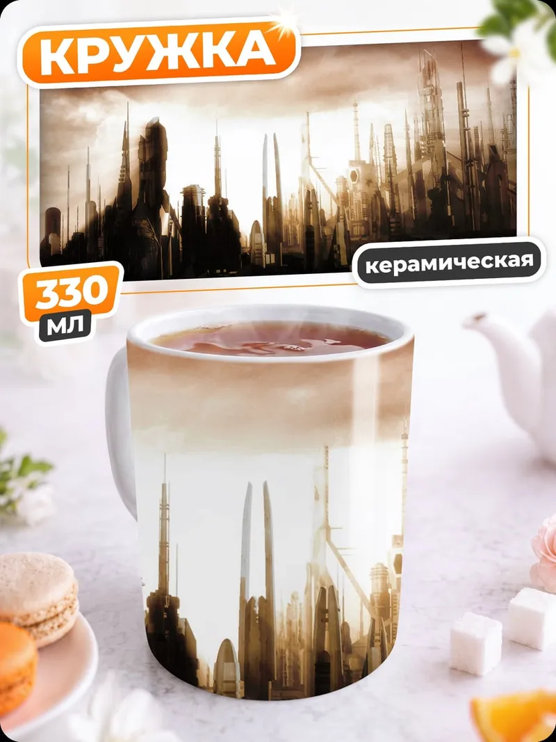 Кружка керамическая Заброшенный город